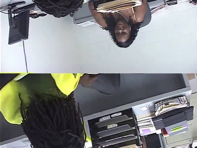Plump ebony slut with a large booty and giant boobs drilled in the office