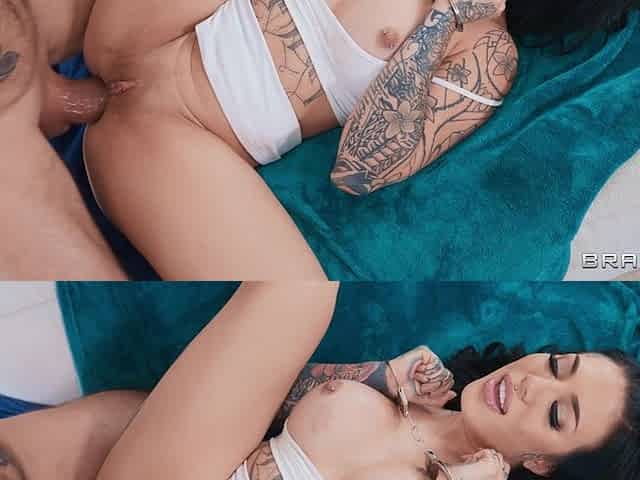 Lacey Jayne on her back gets ass fucked by Alex Legend