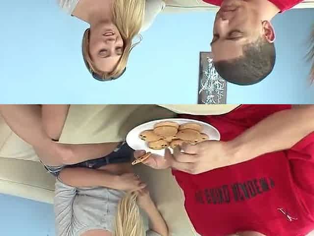 Blond angel with blue eyes next door banged in twat and cum in throat