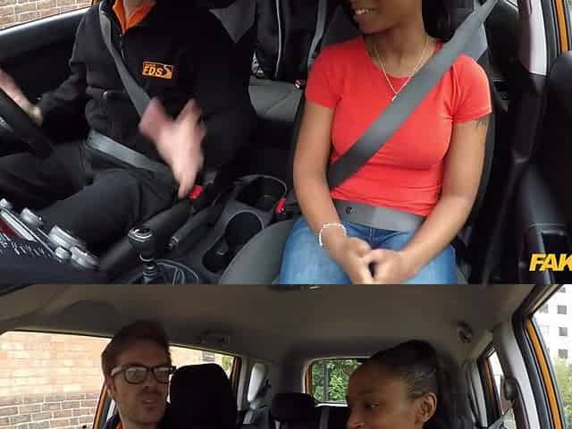 Safe For Work - Breasty Ebony Student causes Driving Instructor melt down
