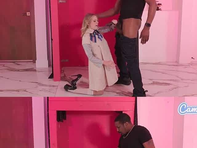 Tiny Teen M3Gan Gets Destroyed by Large Ebony Weenie - Halloween Cosplay BBC Specific