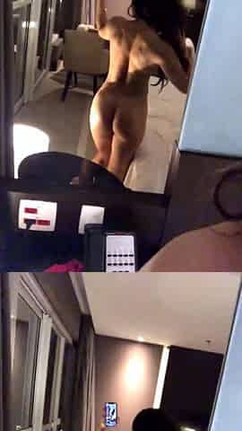 Amateur busty brunette masturbates and does hand job
