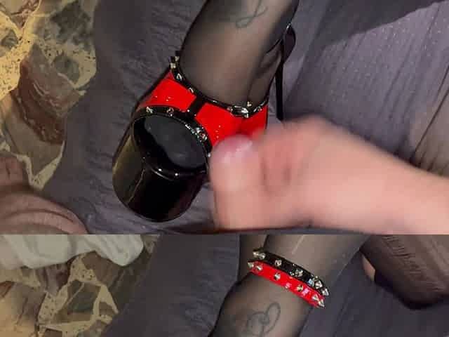 POV Fetishist Cums on His Mistress's Sexy Shoes