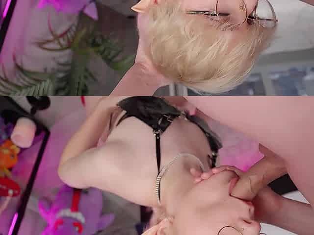 femboy Incubus sucks schlong sloppy style and takes schlong balls unfathomable