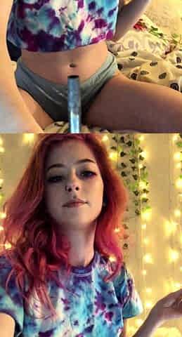 European amateur redhead masturbates on webcam