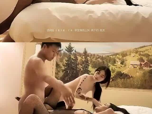 Fetish threesome with in latex gloves and stockings