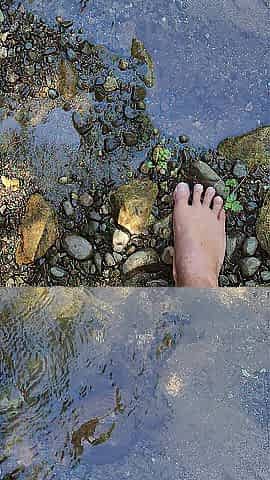 Closeup Pissing in the River