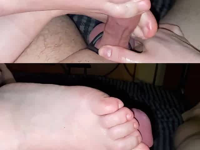 Amateur footjob and soles