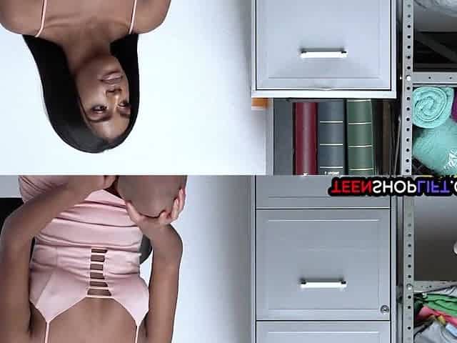 Large booty ebony teen with an attitude caught stealing