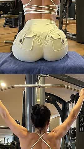 Tight Shorts Gym Workout with Back and Booty Focus