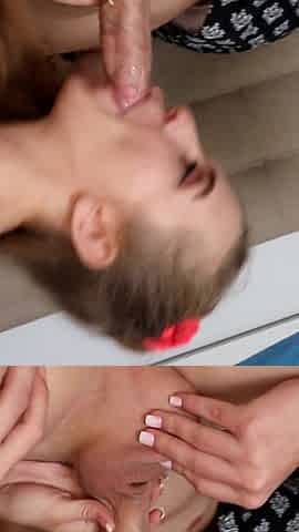 Kristy May and Anna Mae Double Blowjob