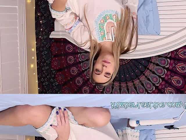 Cute Hippie Teen Kimber Lee Rides Large Purple Sex toy!