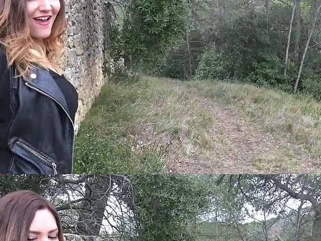 Close up pussy outdoors