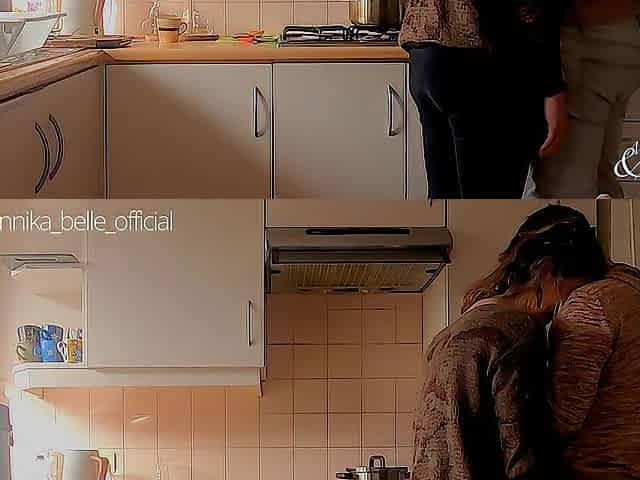 Kitchen make out with stepsister, giving a kiss & fingering - fleshly teasing moments