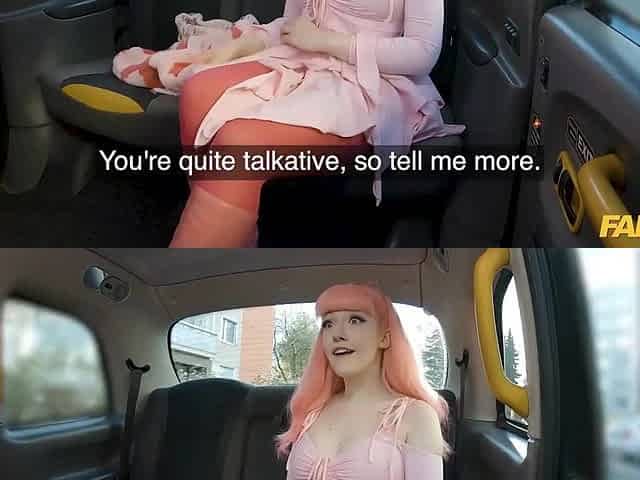 FakeTaxi Pink-Haired Slut Gets Pussy Filled with Cum