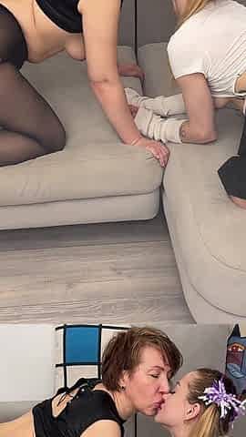 Group Sex with a Couple Women Wearing Pantyhose
