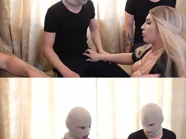 Cuckold Watches His Buxom Blonde Wife DP Fucked In Gangbang Mmmmf group sex orgy - Big tits