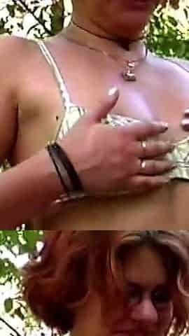 Forest Bottle Stretch Gapes Mature Pussy Dripping Wet