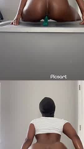 Oily Juicy Black Ass Love Riding Dildo