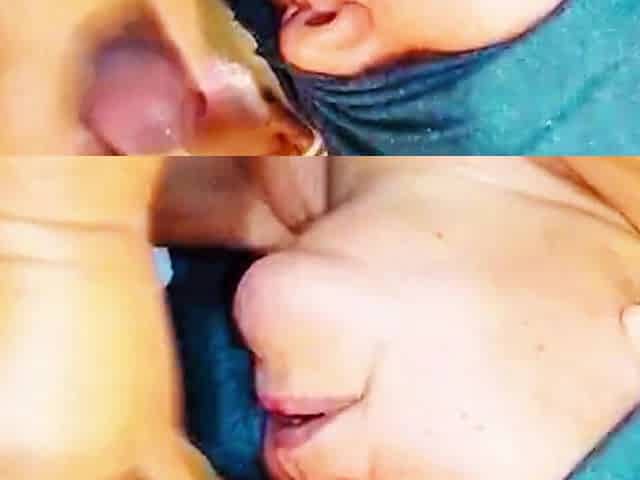 Filling Granny's Mouth with Cum