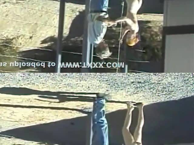 Big Tit Red Head Tied up and Whipped Outdoors