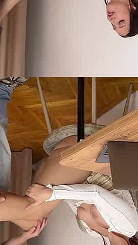 Secretary Caught Masturbating and Fucked in Pantyhose