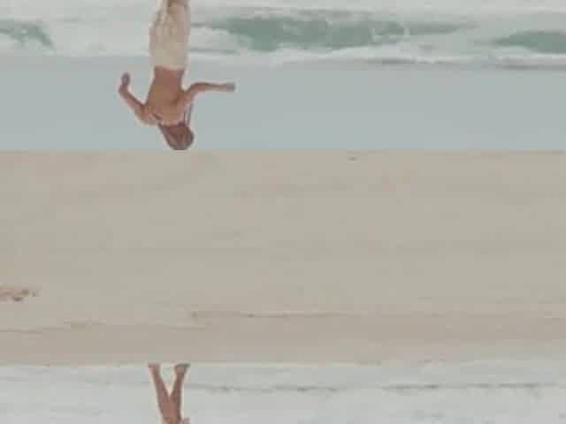 Slim Australian mother I'd like to fuck disrobes bare at the beach and exposes her soaked bazookas