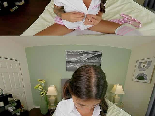Perfect Tan Babysitter Gets Creampied