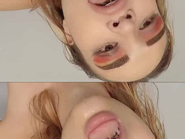Tiny 18yo Golden-haired Beauty Slurps On Large Dong POV Until Her Face Is Wet