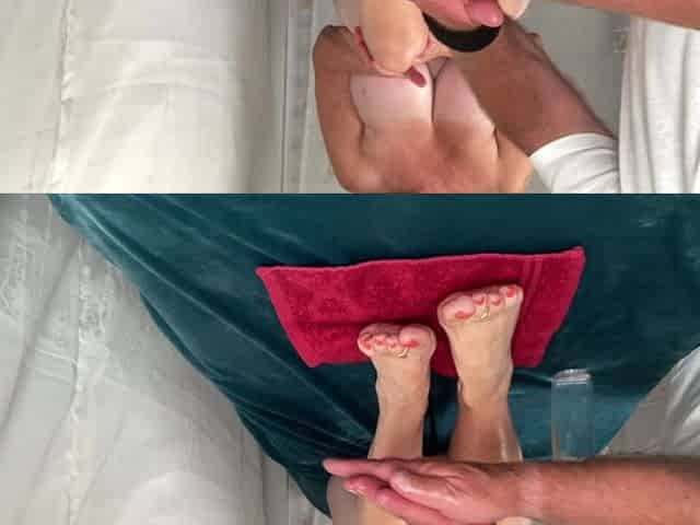 Mrs Mature Feet Get a Lovely Oily Foot Massage