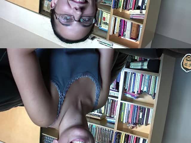 Skinny brunette teen fucks old guy in the bed