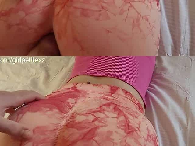 I let My Virgin Step Brother Rub His Schlong on My Large Butt in Leggings