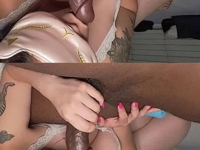 Asain oral sex and tugjob