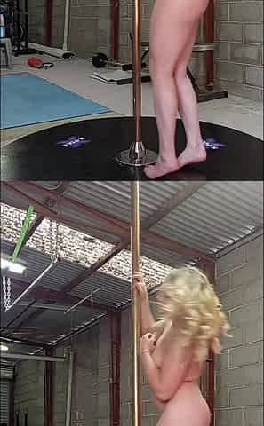 Nude Pole Dance with Butt Plug