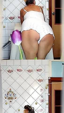 Hot Mature Lukerya Twerks Her Ass in White Shorts in the Kitchen, Doggy Style and Teasing Flirting