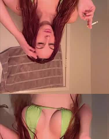 Italian Large melons mother I'd like to fuck Artemisia Love solo micro bikini smokin' fetish