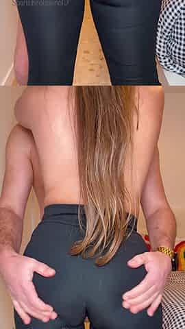 Real Couple Has Dry Humping with Cumshot on Leggings
