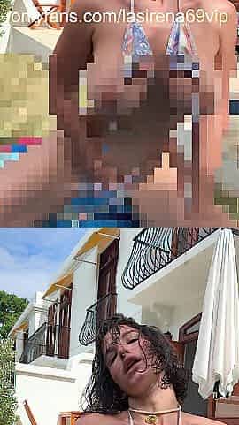 Outdoor Striptease Dancing Large Natural Bazookas
