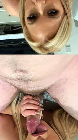 Milf blonde Puma Swede blows big hard cock outdoor