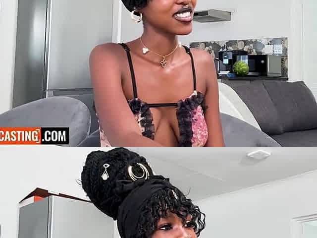 Super Constricted Black Teen Snatch Railed By Large Ramrod In Interracial Casting