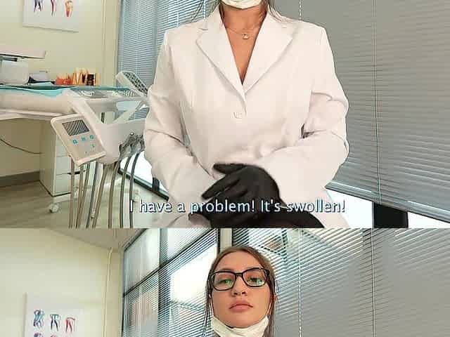 The dentist doctor screwed the patient in the dental office! Cowgirl, Doggy, BJ