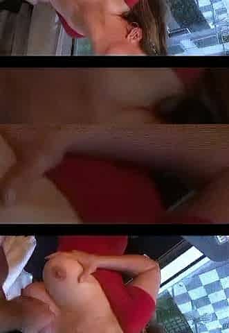 Brunette amateur babe strips off and masturbates