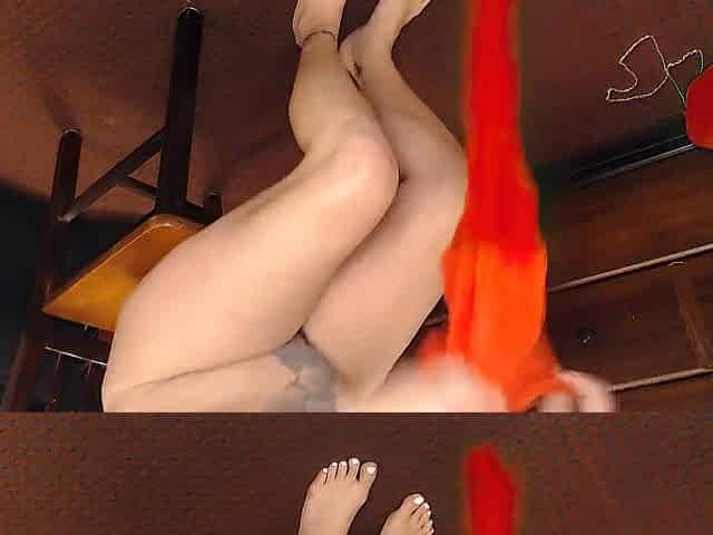 Putting on Red Nylon Hose