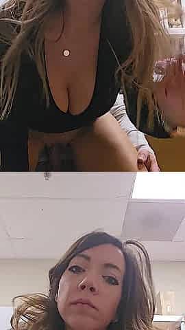 Nice-looking beauty in a suit sneaking a bang in at work in back office
