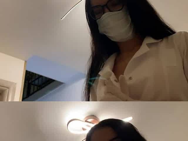 Nurse with large Boobs was screwed after mixing up regular pills with viagra.Jerking off in medical gloves