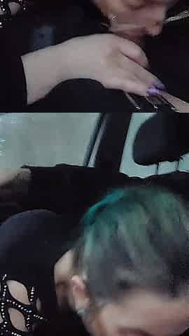 Misty sucking my weenie on a car ride