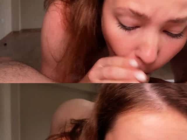 Flexible neighbor undresses and asks to suck cock