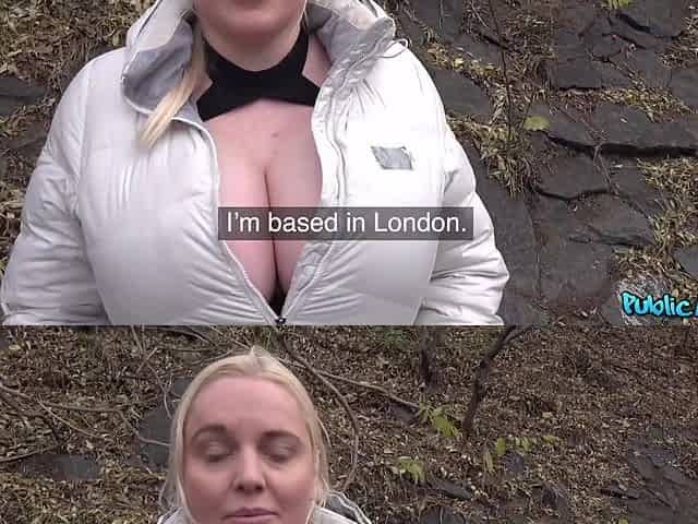 Blonde milf with GIGANTIC TITS is offered a large sum of money to ride a big cock