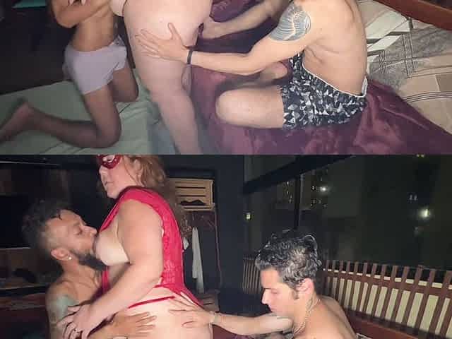 This Nymphomaniac BBW Woke up the Tenants of the Boarding House for a Threesome