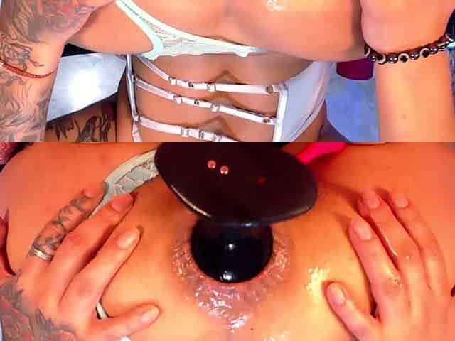 Tight sweet clit and ass solo toy fun